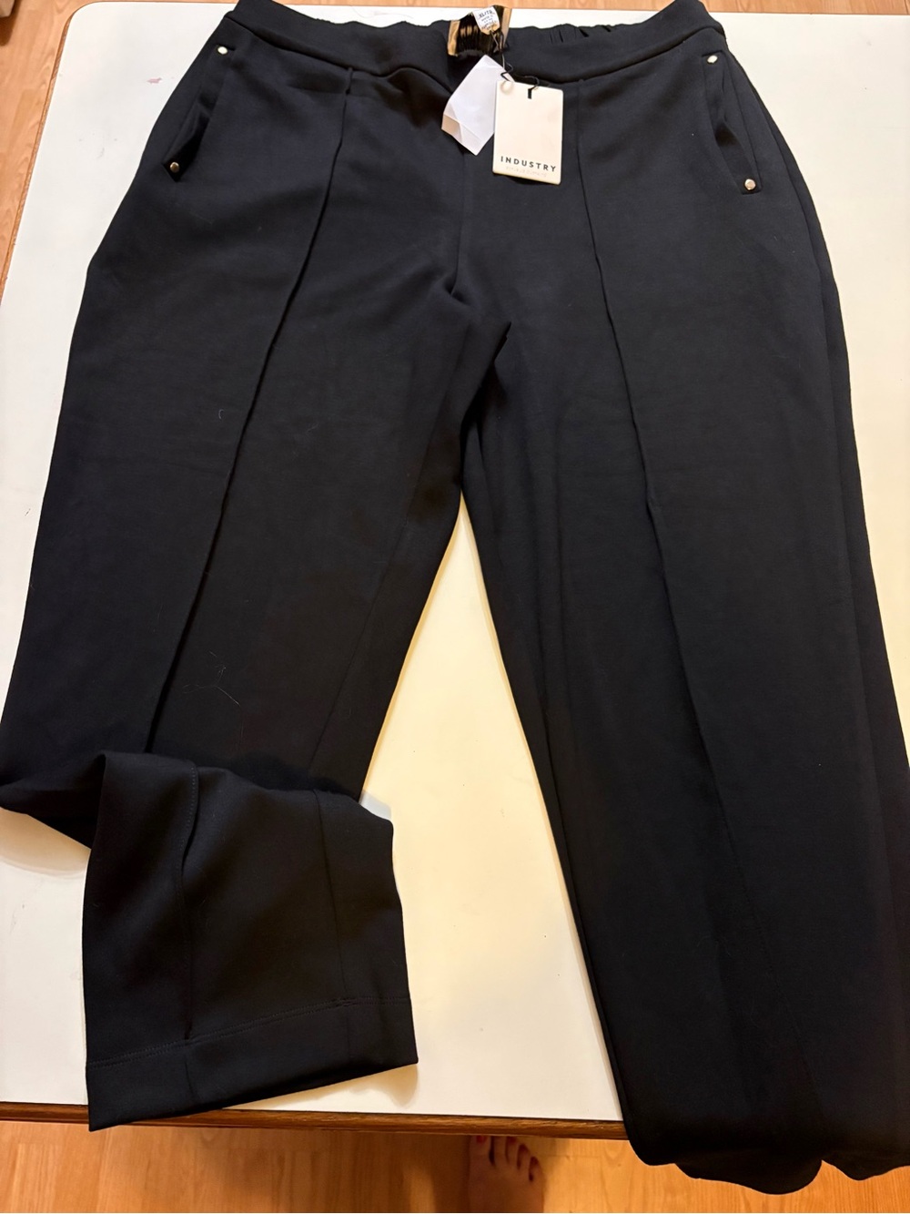 Industry Black Straight-Leg Women's Pants with Front Crease
